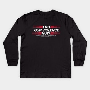 End Gun Violence Now Kids Long Sleeve T-Shirt